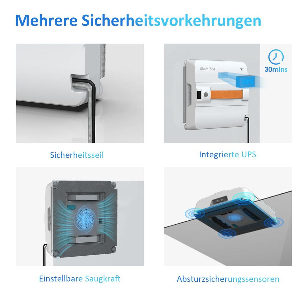 Mamibot W120-DP Fensterreinigungsroboter mit Sprühfunktion – Weiß/Grau