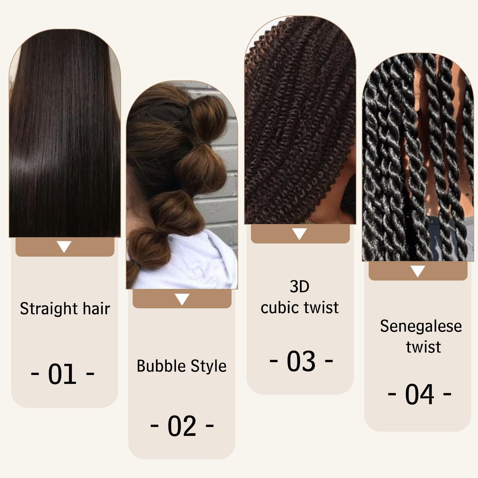 Easy Braids, Flechthaar, 50,8 cm, 8 Packungen