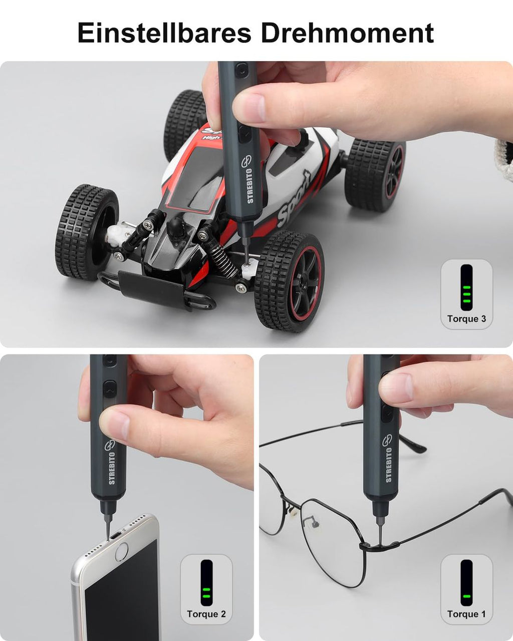 Mini-Elektroschraubendreher-Set 70-in-1 – 64 Bits, 5 Drehmomente, 4 LED, Kabellos