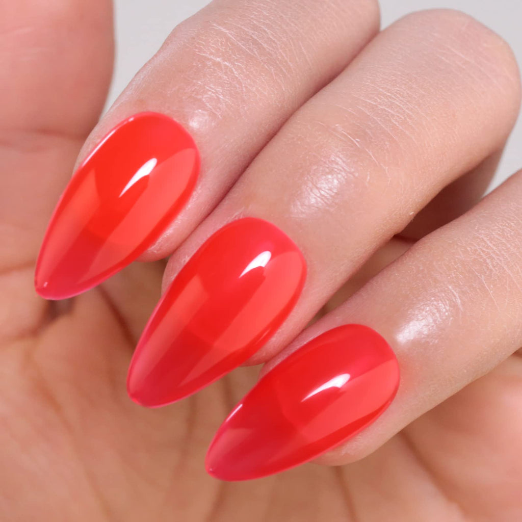 Glitzer-Gel-Nagellack – 15 ml - Neon-Orange-Rot