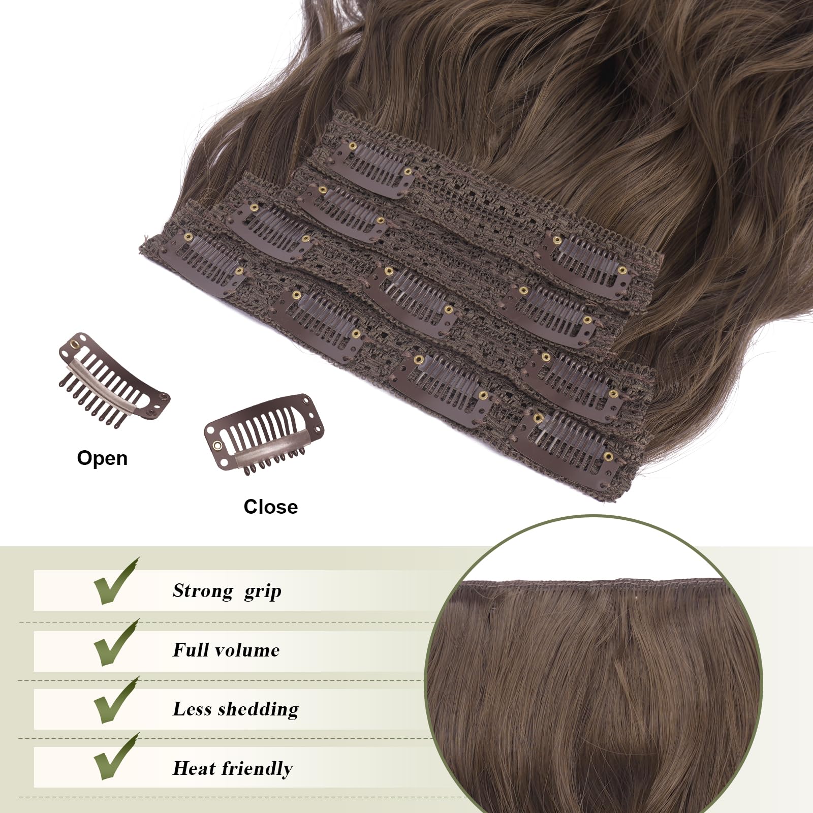 Clip-in-Extensions, 4 Stück 40 cm