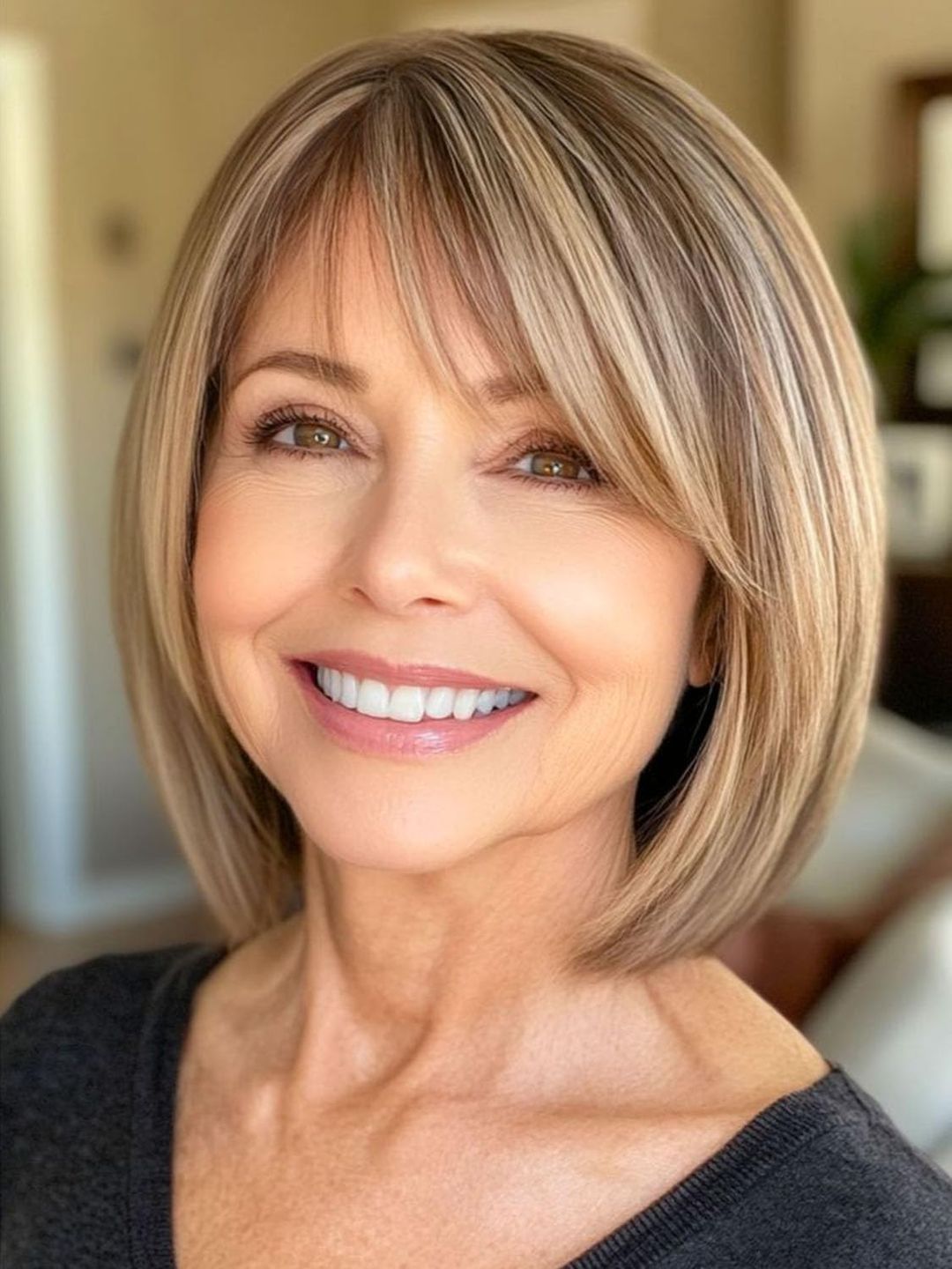 Bob-Perücke mit Pony-Ombre-Blond