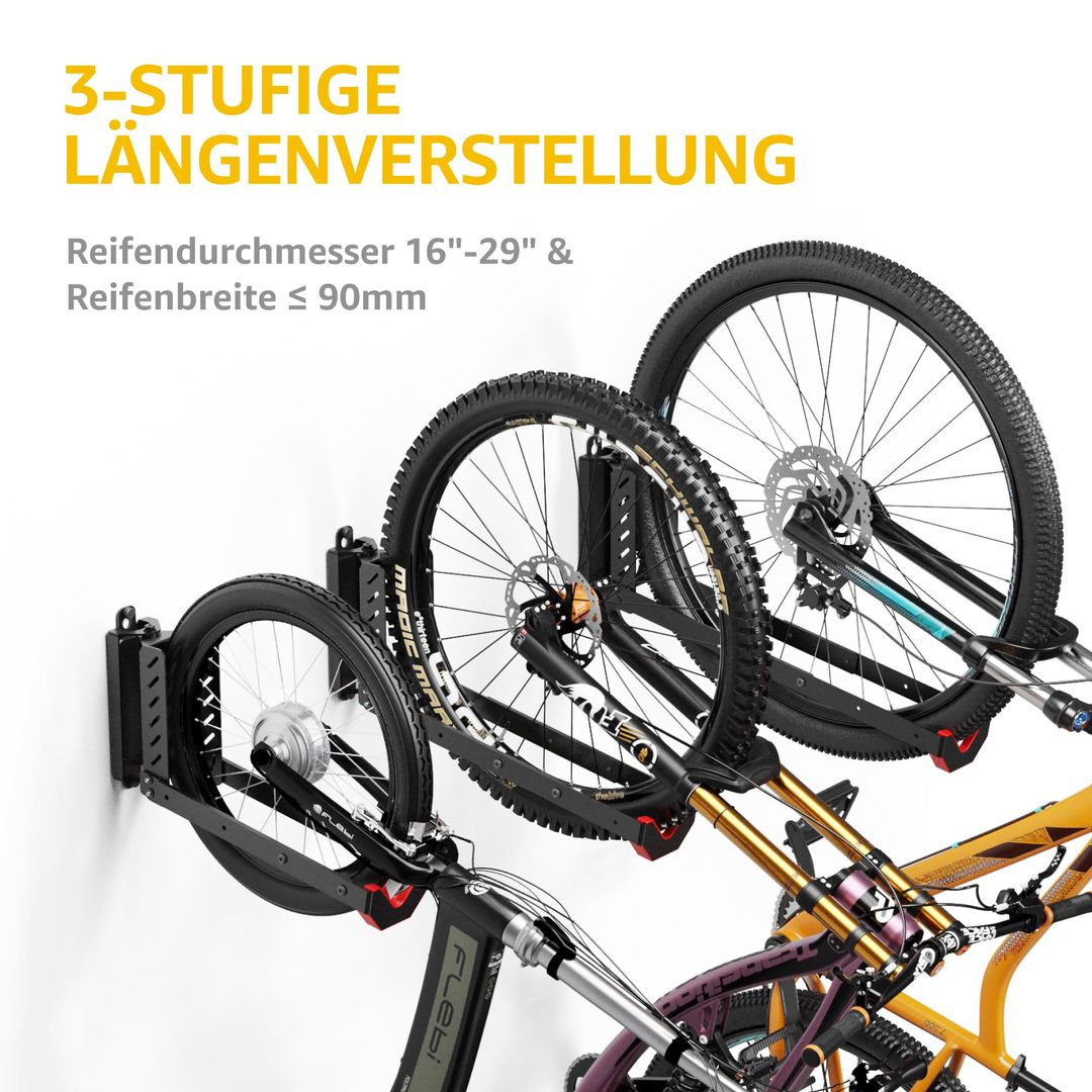 Schwenkbare Fahrrad-Wandhalterung bis 35 kg