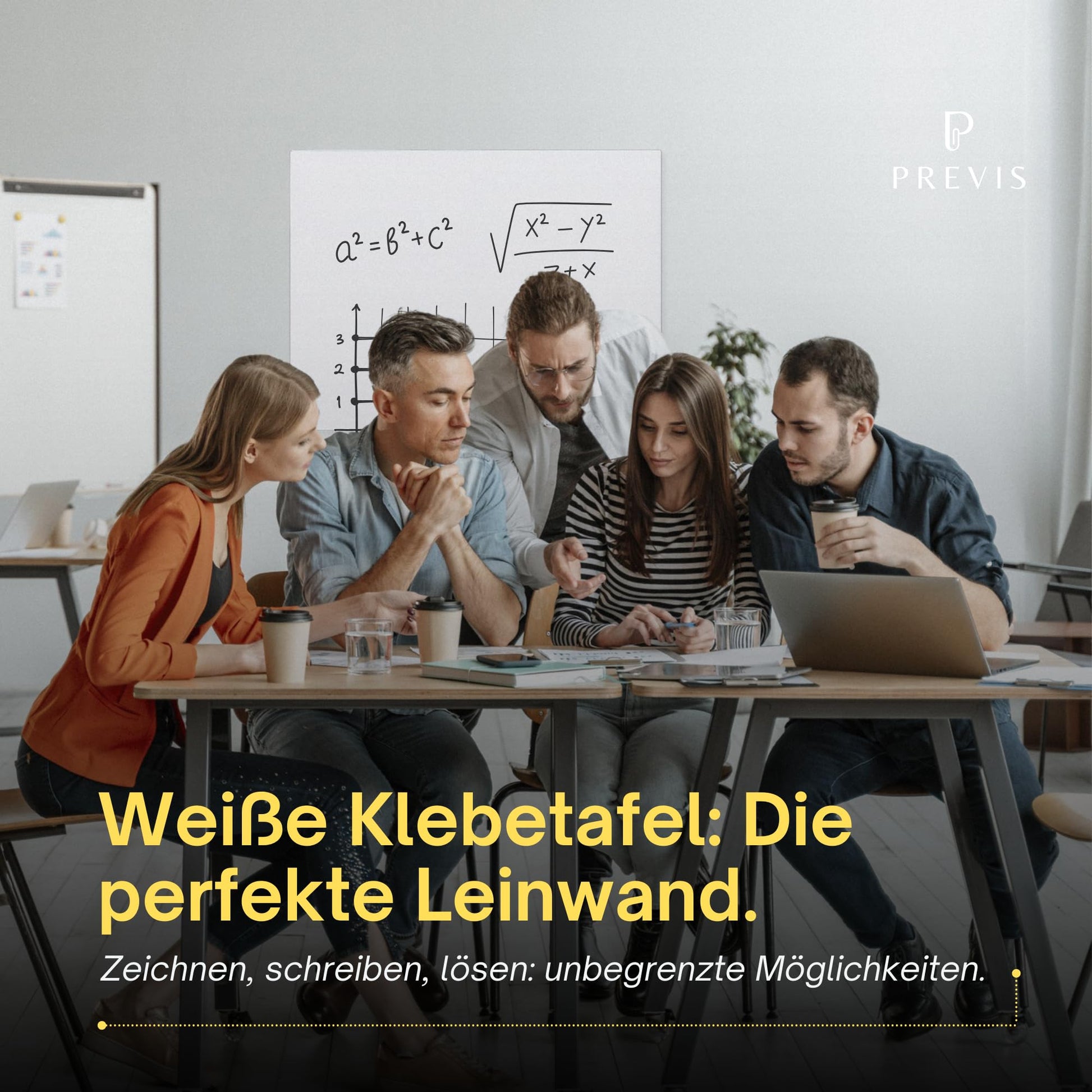 PREVIS Whiteboard-Folie, magnetisch, selbstklebend, 200 x 100 cm