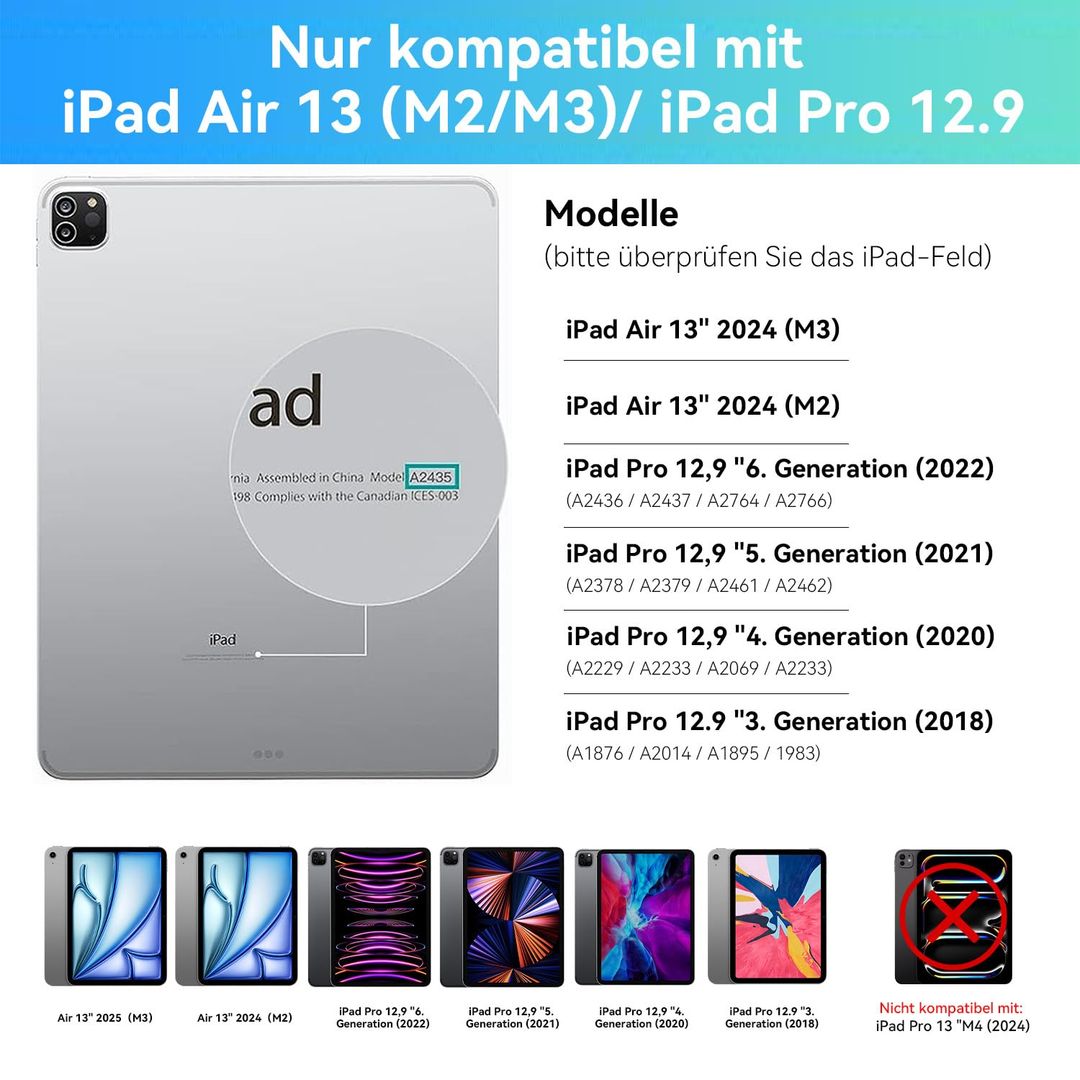 iPad Air 13 Hülle mit Tastatur