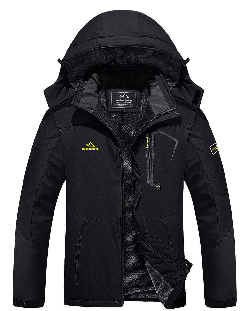MAGCOMSEN Herren Warme Jacke – Schwarz, 2XL