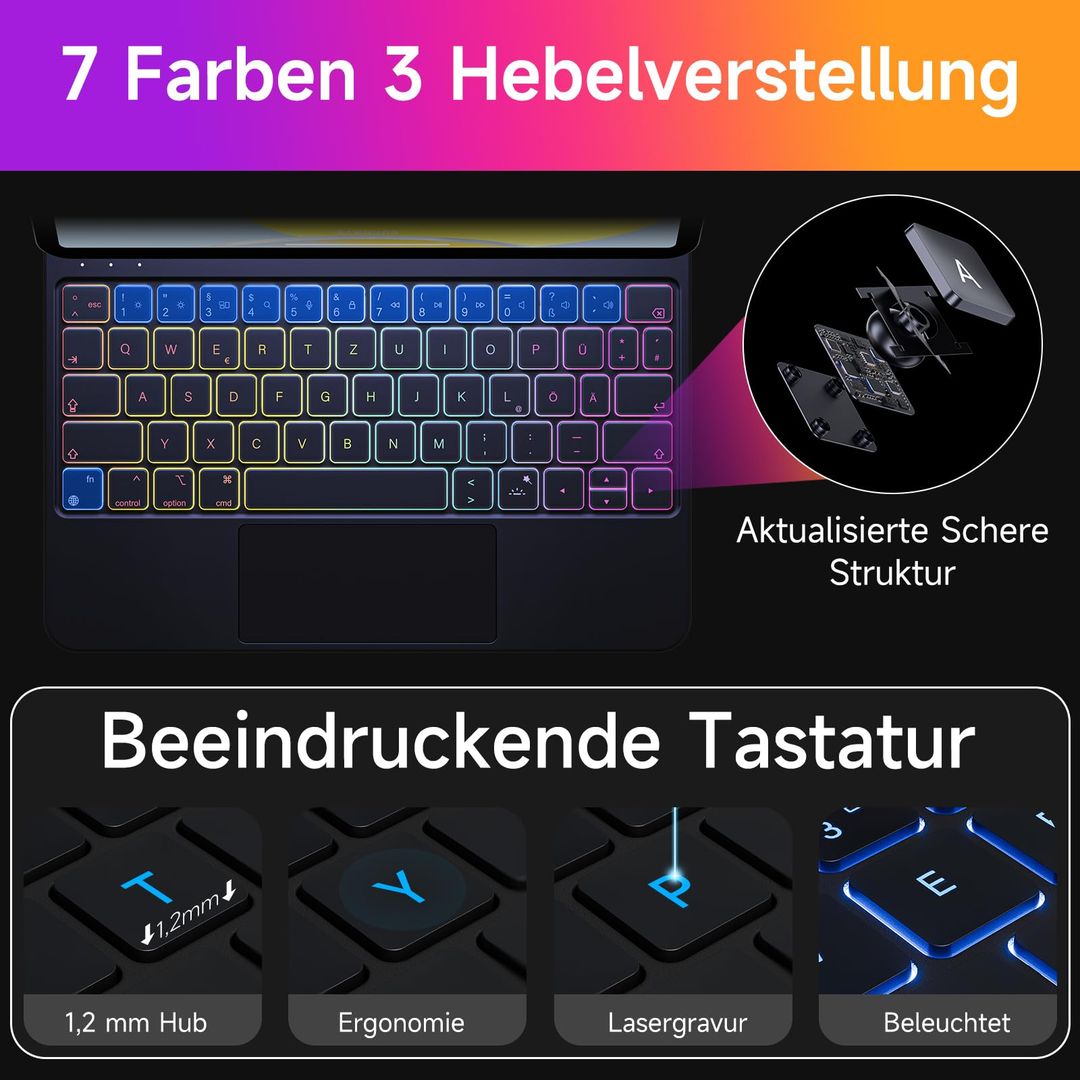 iPad Air 11 Hülle mit Tastatur – Schwarz