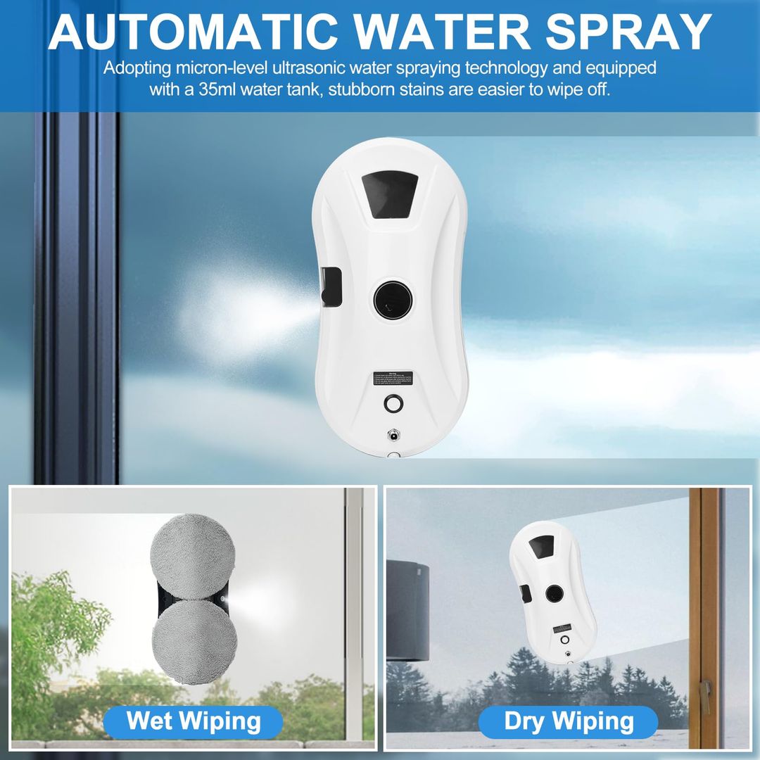 Fensterreinigungsroboter mit Wasserspray, Pfadplanung und 2800 Pa Saugkraft