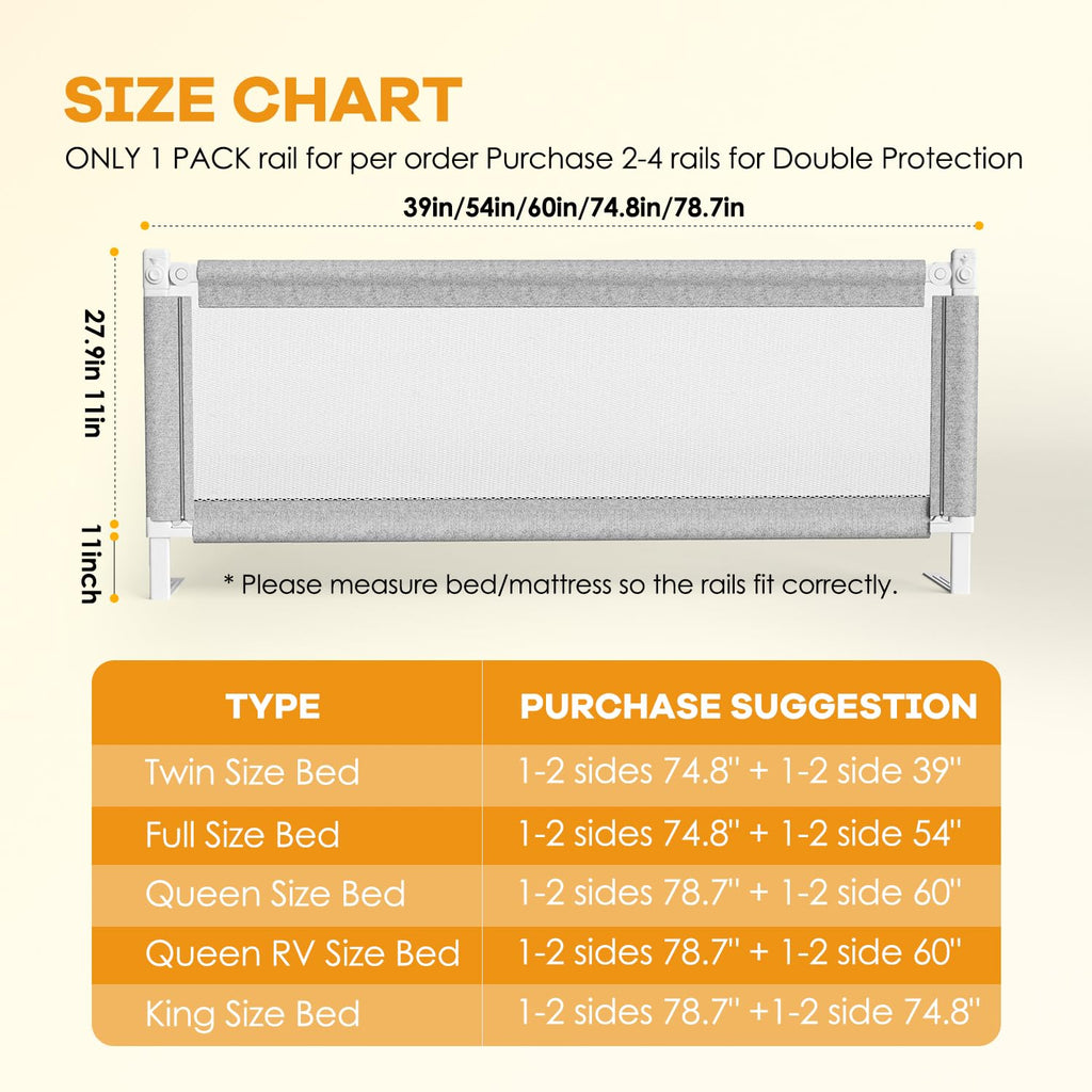 IKARE парапет за легло, детски парапет за вертикално повдигане