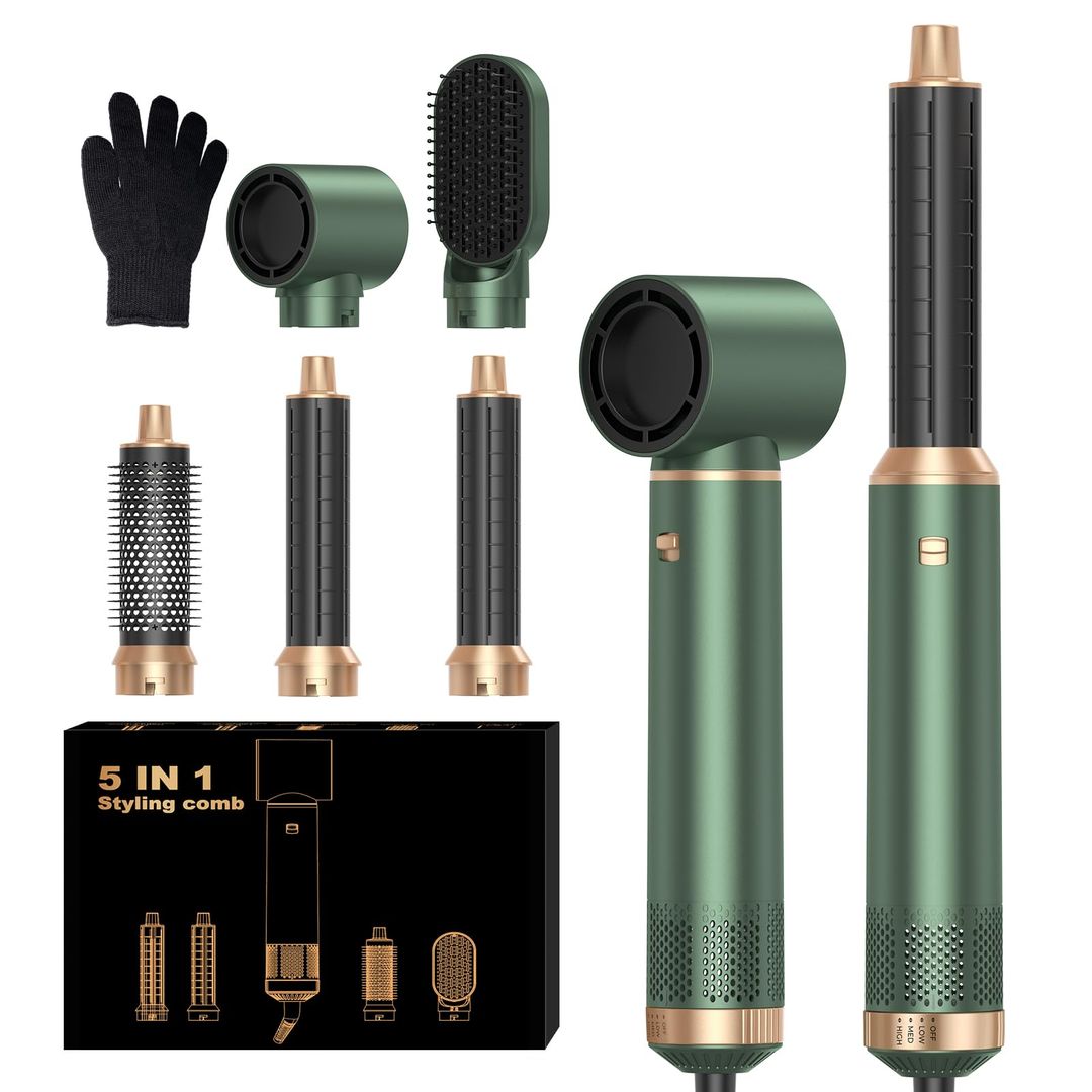 5-in-1 Haarstyler Luftbürste – Föhn, Locken, Glätten & Thermobürste