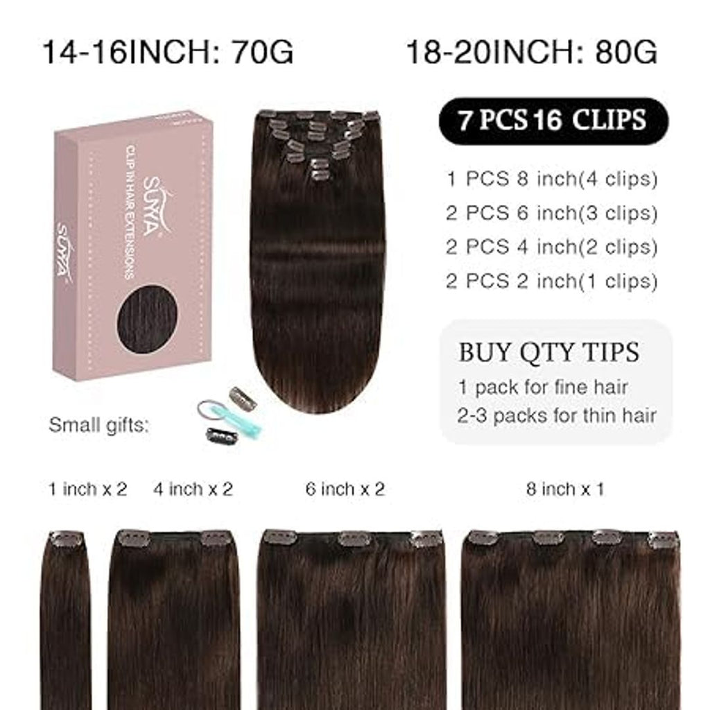 Clip-in Echthaar Extensions glatt 22 Zoll