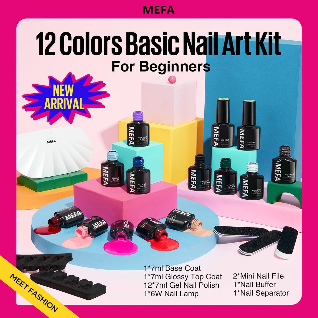Nagellack Set 12 Farben & UV Lampe/Accessoires
