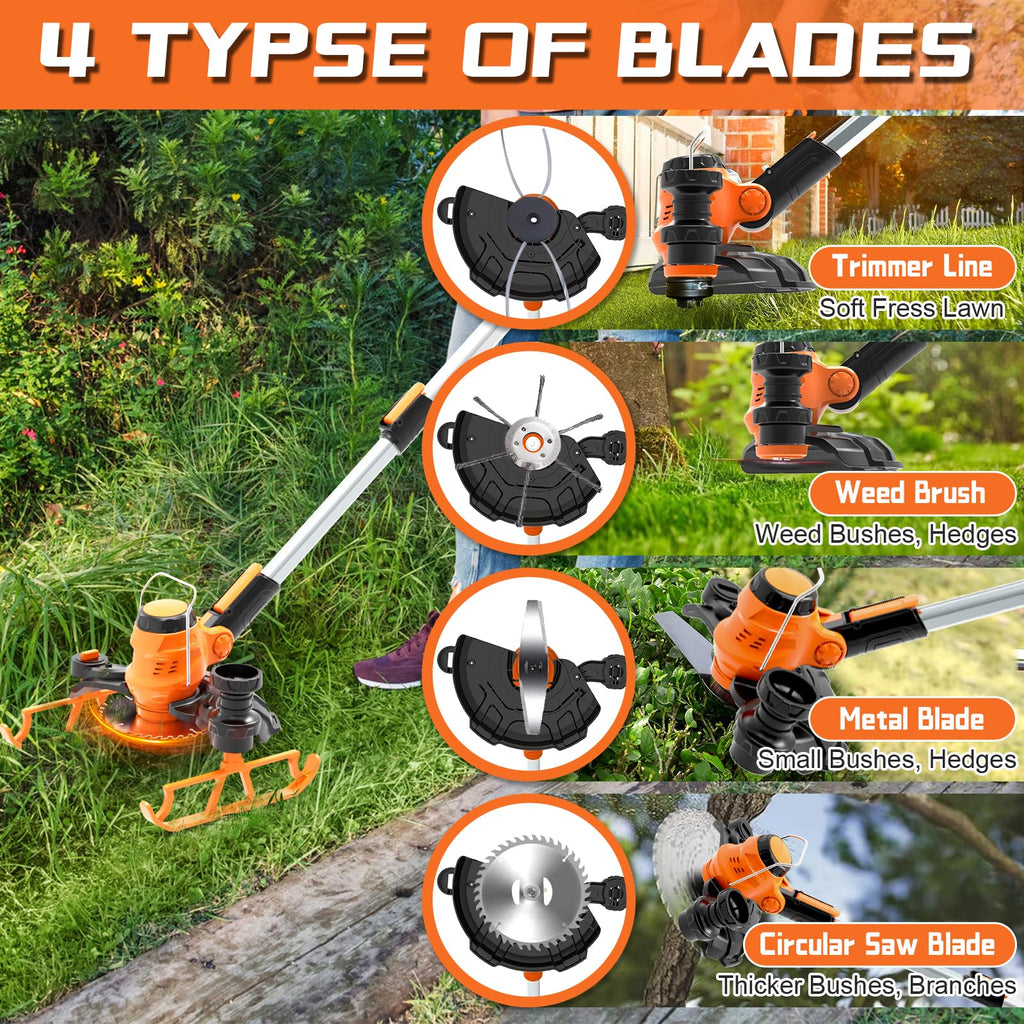 Тример за трева с батерия 21V 4.0Ah x2