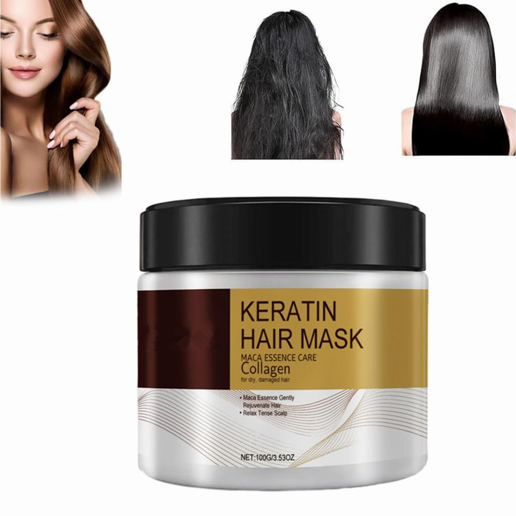 Keratin-Haarmaske – 100 g, Collagen, Tiefenreparatur, Arganöl, Für Geschädigtes Haar