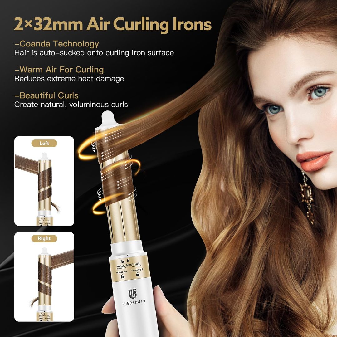 6-in-1 Haartrockner und Styler mit Ionenfunktion, 1400 W, Weiß