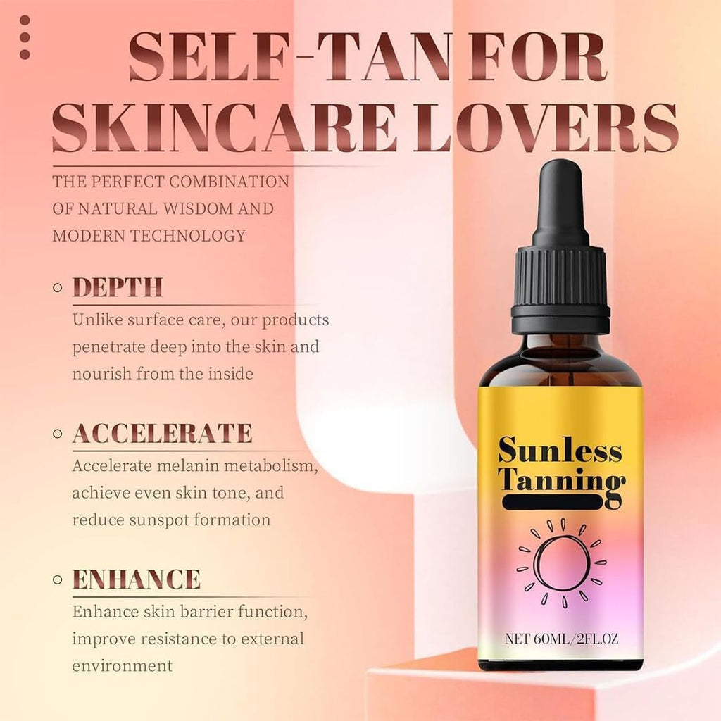 Bräunungstropfen zum Trinken – 60 ml, Selbstbräuner, Bronzing Drops, Für Gesicht und Körper
