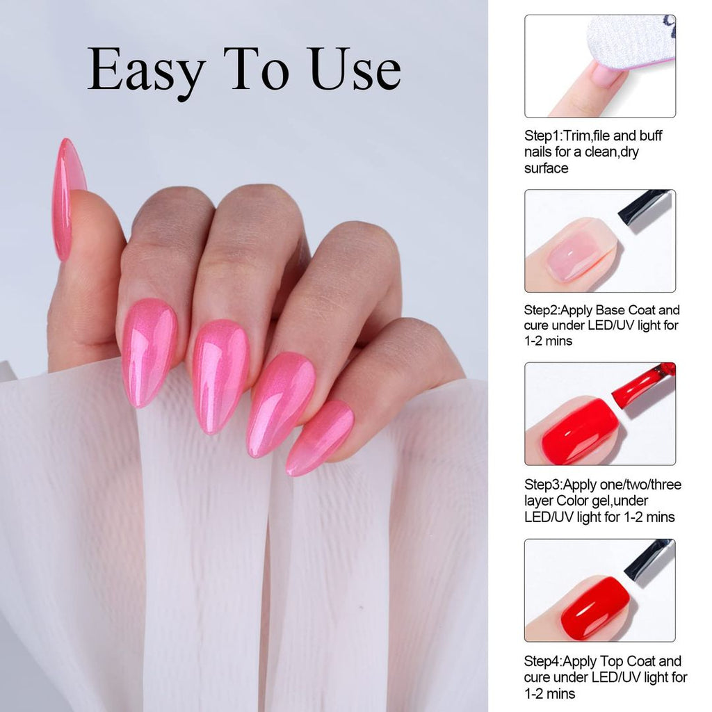 Glitzer-Gel-Nagellack – 15 ml -  Glitter Pearl Pink