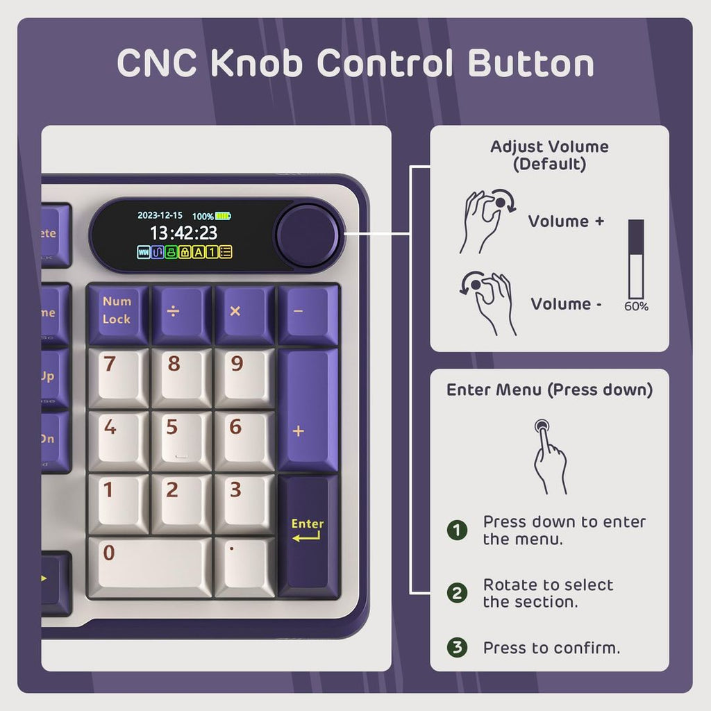 RK ROYAL KLUDGE S98 Mechanische Tastatur mit Smart Display &  Knopf
