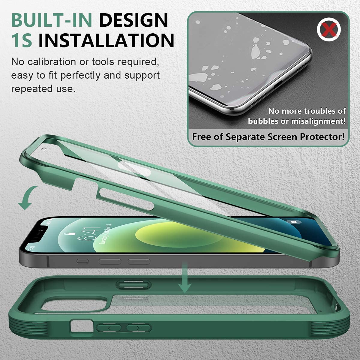 Miracase 360°-Schutzhülle für iPhone 12/12 Pro