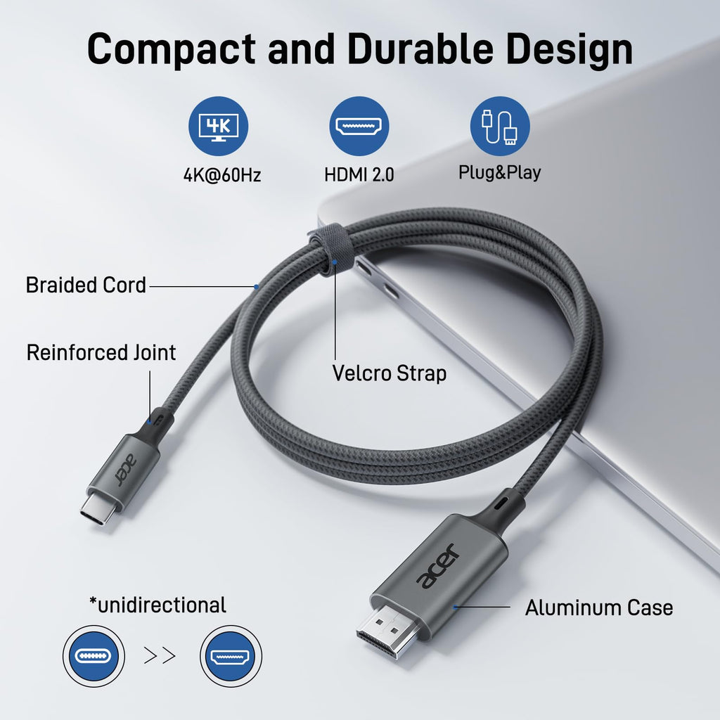 Кабел Acer USB-C към HDMI 4K@60Hz