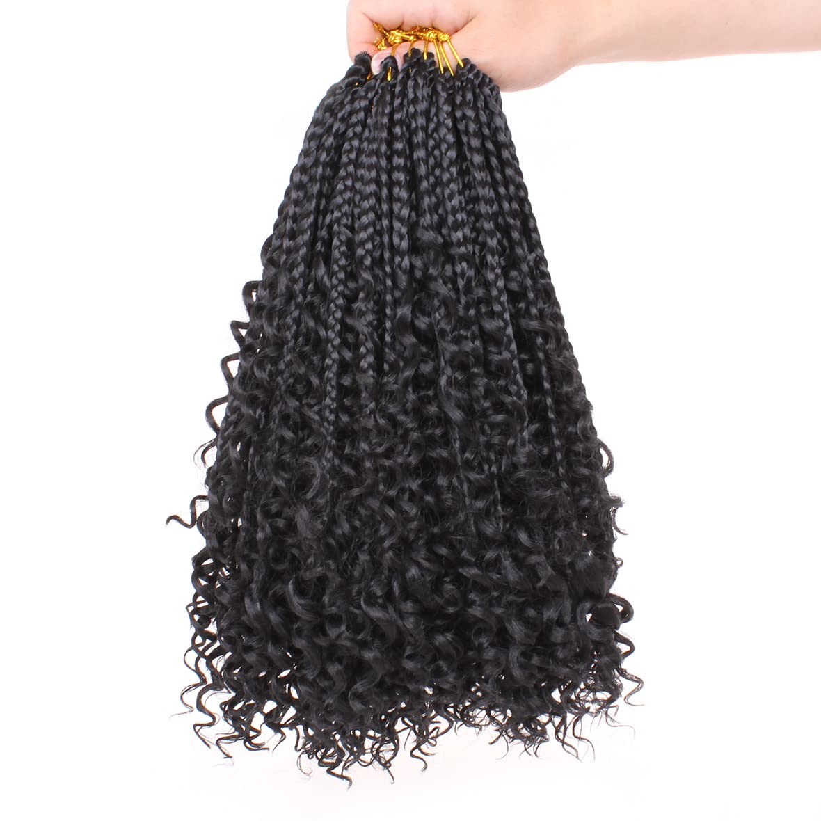 Bohemian Box Braids – 10 Zoll, Vorgefertigt, 1B#, 8 Packungen, Haarverlängerungen