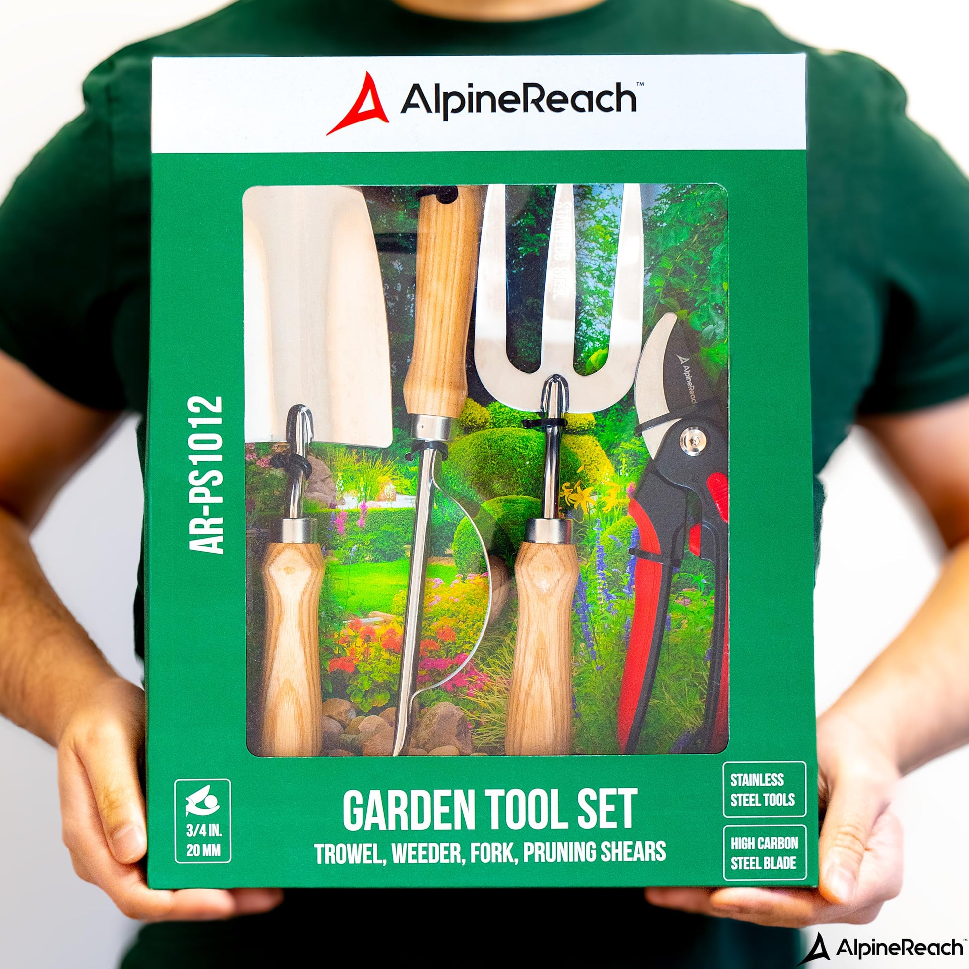 Gartenwerkzeug Set 4-teilig – Edelstahl mit Eschenholzgriff