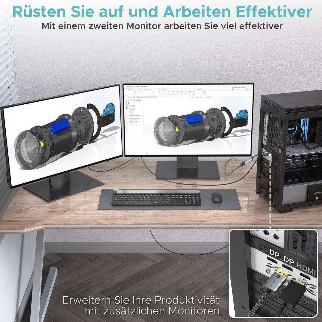 WARRKY 4K DisplayPort zu HDMI Adapter