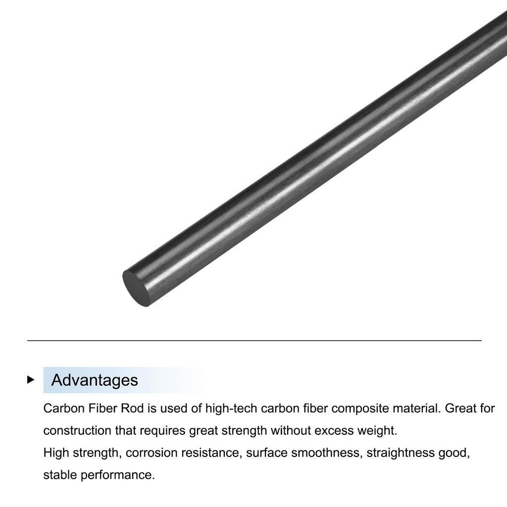QUARKZMAN Kohlefaserstaebe 10 mm x 500 mm – 5er-Set fuer RC-Flugzeug, Quadcopter und DIY