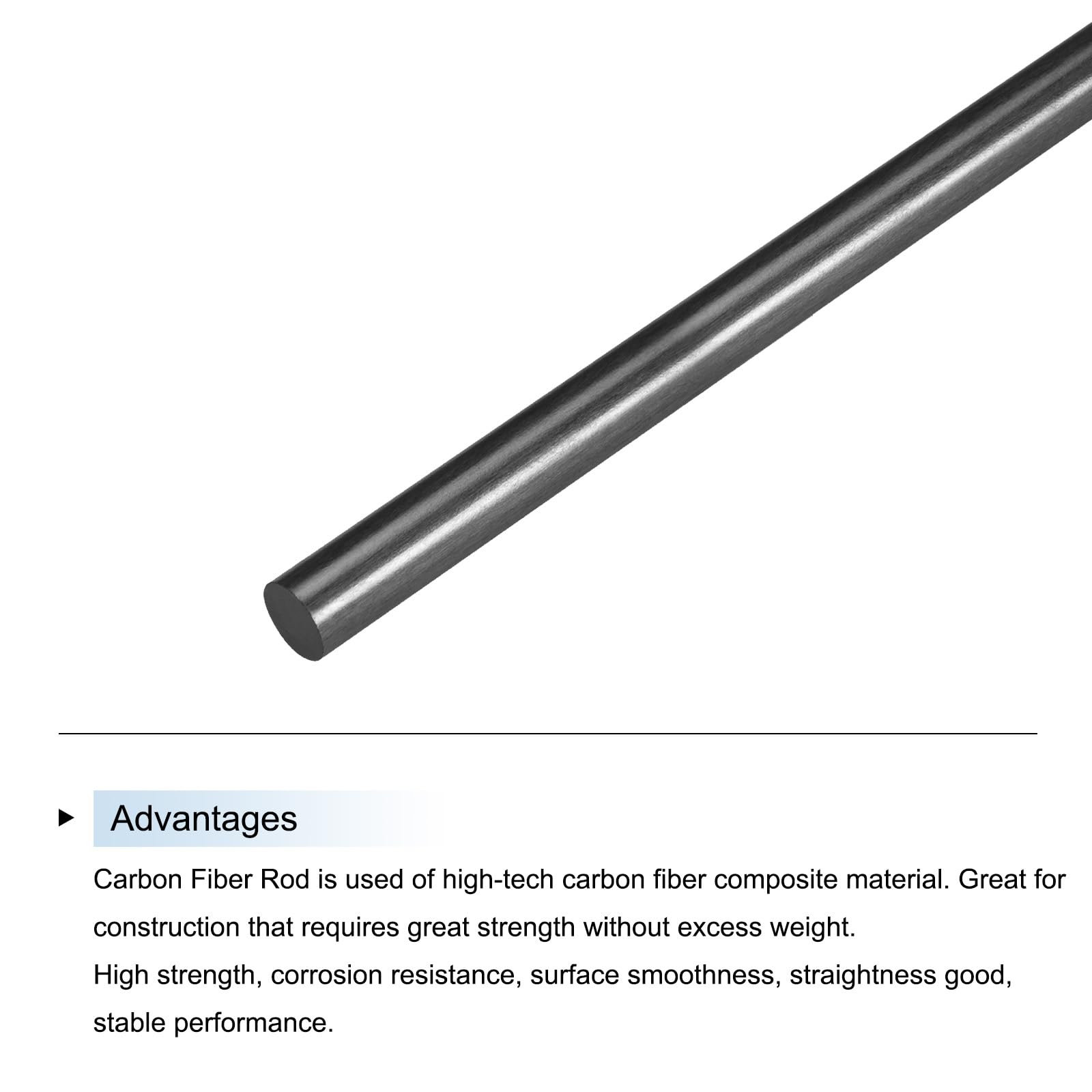 QUARKZMAN Kohlefaserstaebe 10 mm x 500 mm – 5er-Set fuer RC-Flugzeug, Quadcopter und DIY