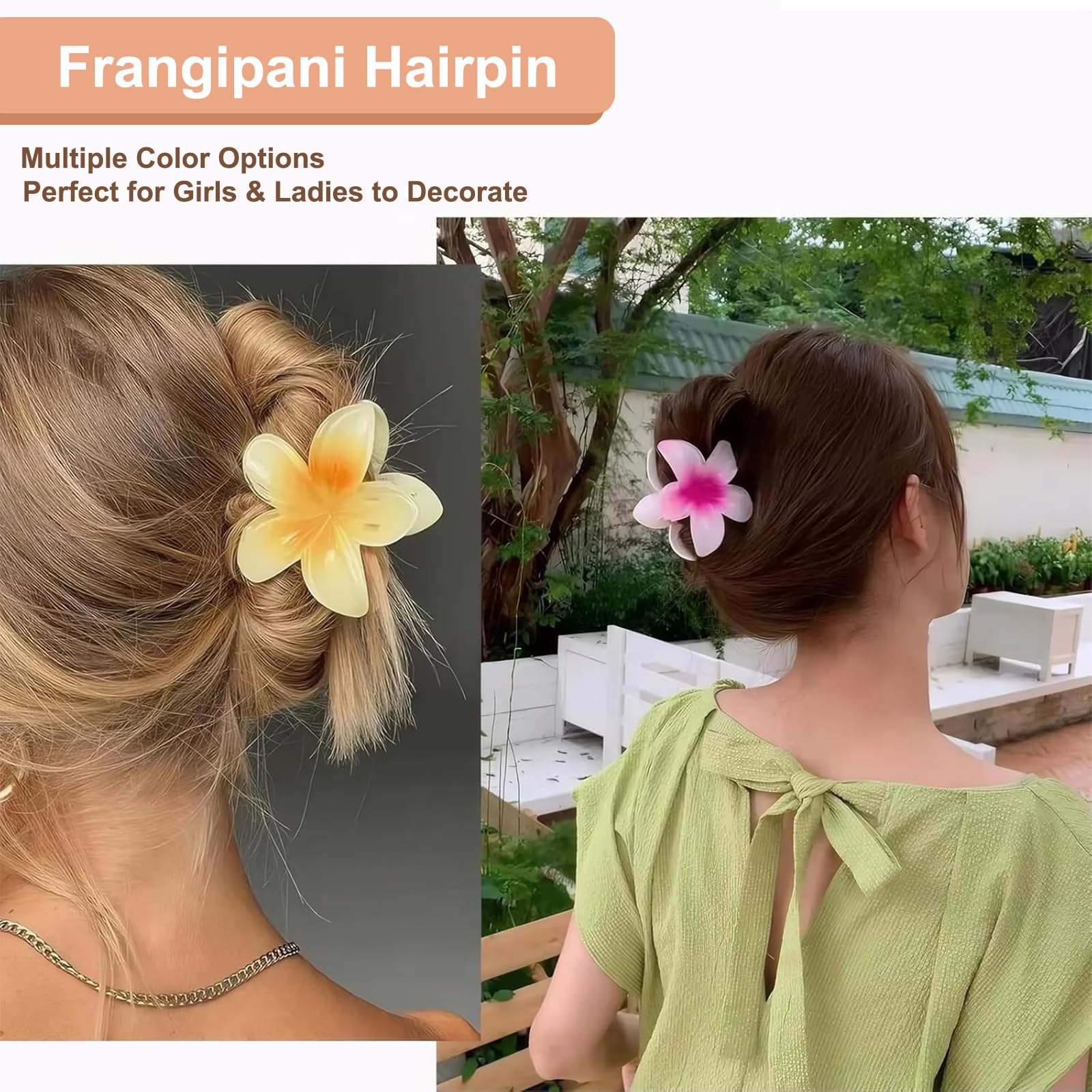 AUTOWNLUX 8-teilig Set - Große Blumenhaarklammern