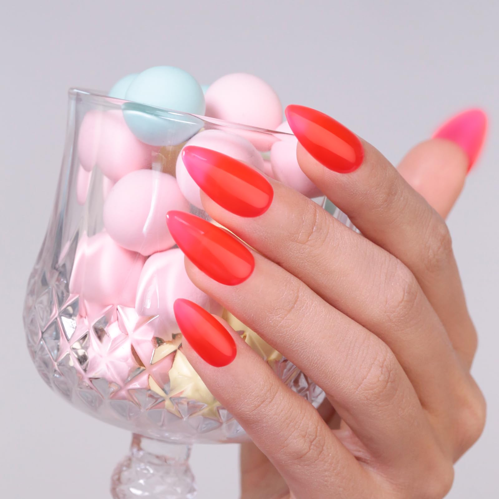 Glitzer-Gel-Nagellack – 15 ml - Neon-Orange-Rot