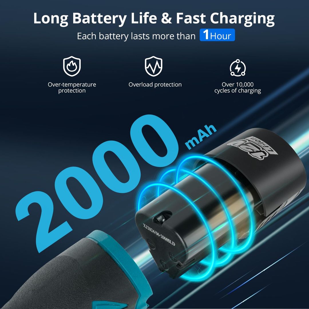 Akku-Autopolierer 12V Exzenter – 25 Aufsätze, 2x 2,0Ah Akku, 6 Stufen, 5500 U/min
