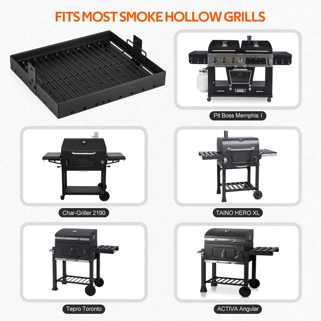 Verstellbares Kohleblech für Grills – 38,5–73 cm, Universal, Edelstahl