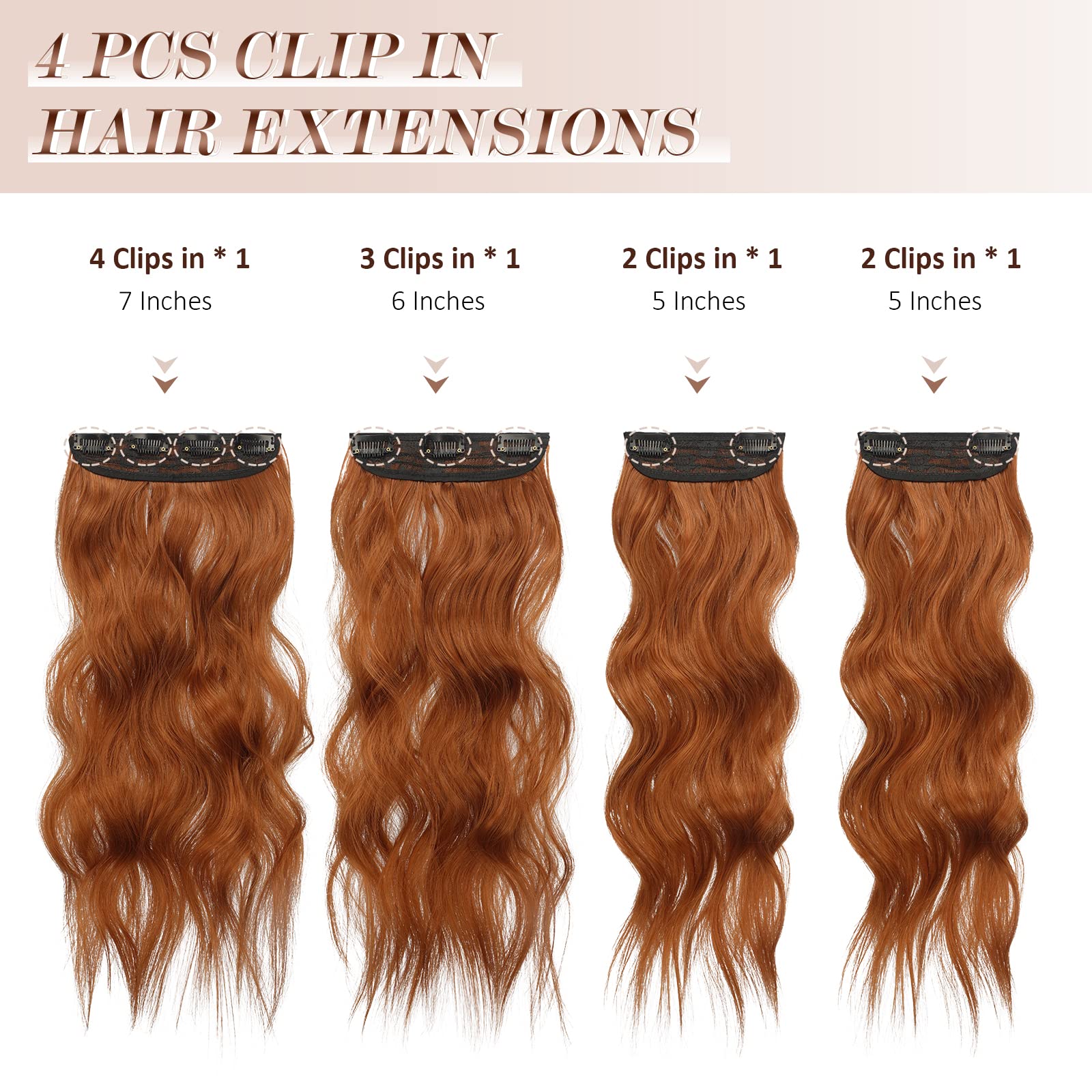 Clip-in Haarverlängerungen 4-teilig 50 cm