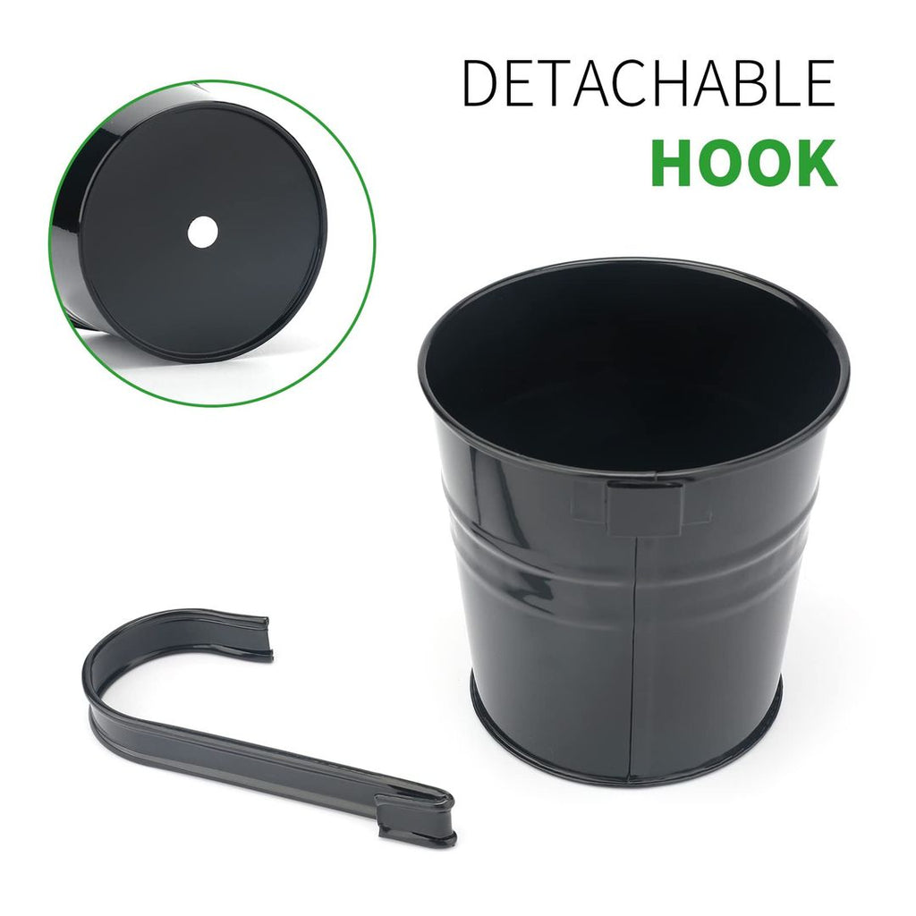 Hängende Metall-Blumentöpfe 10er-Pack – 16cm, Schwarz
