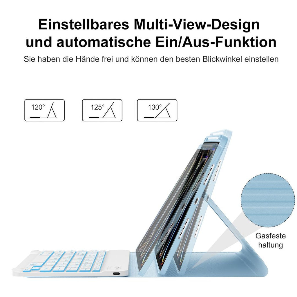 IVEOPPE Hülle mit Tastatur für iPad Pro 11" 2024 (M4)