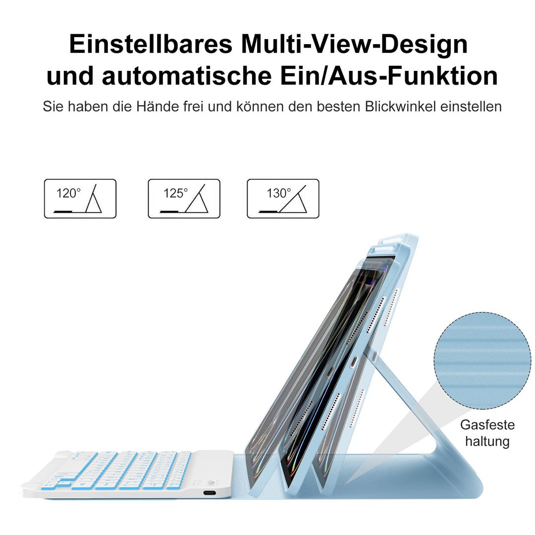IVEOPPE Hülle mit Tastatur für iPad Pro 11" 2024 (M4)