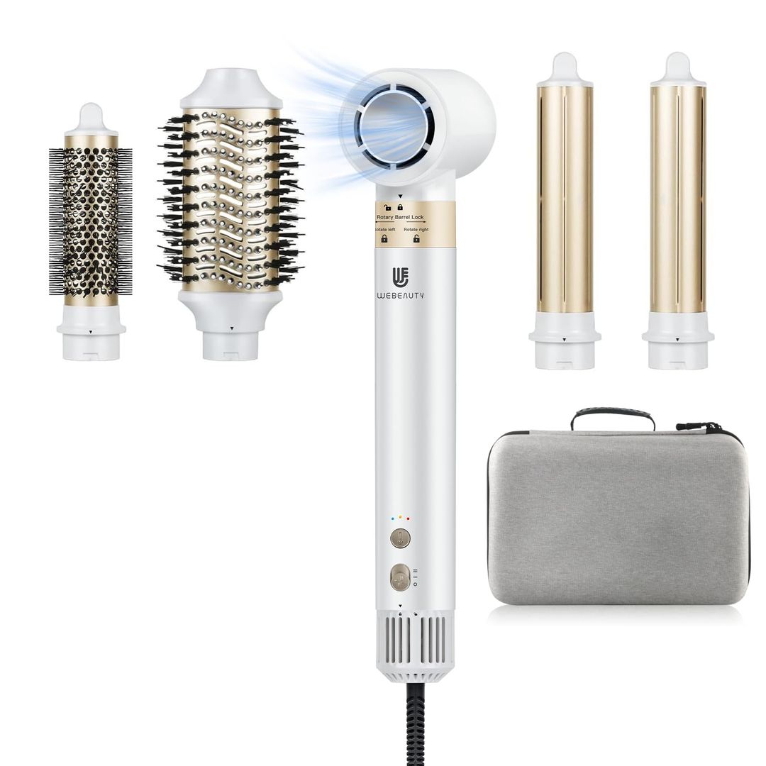 6-in-1 Haartrockner und Styler mit Ionenfunktion, 1400 W, Weiß