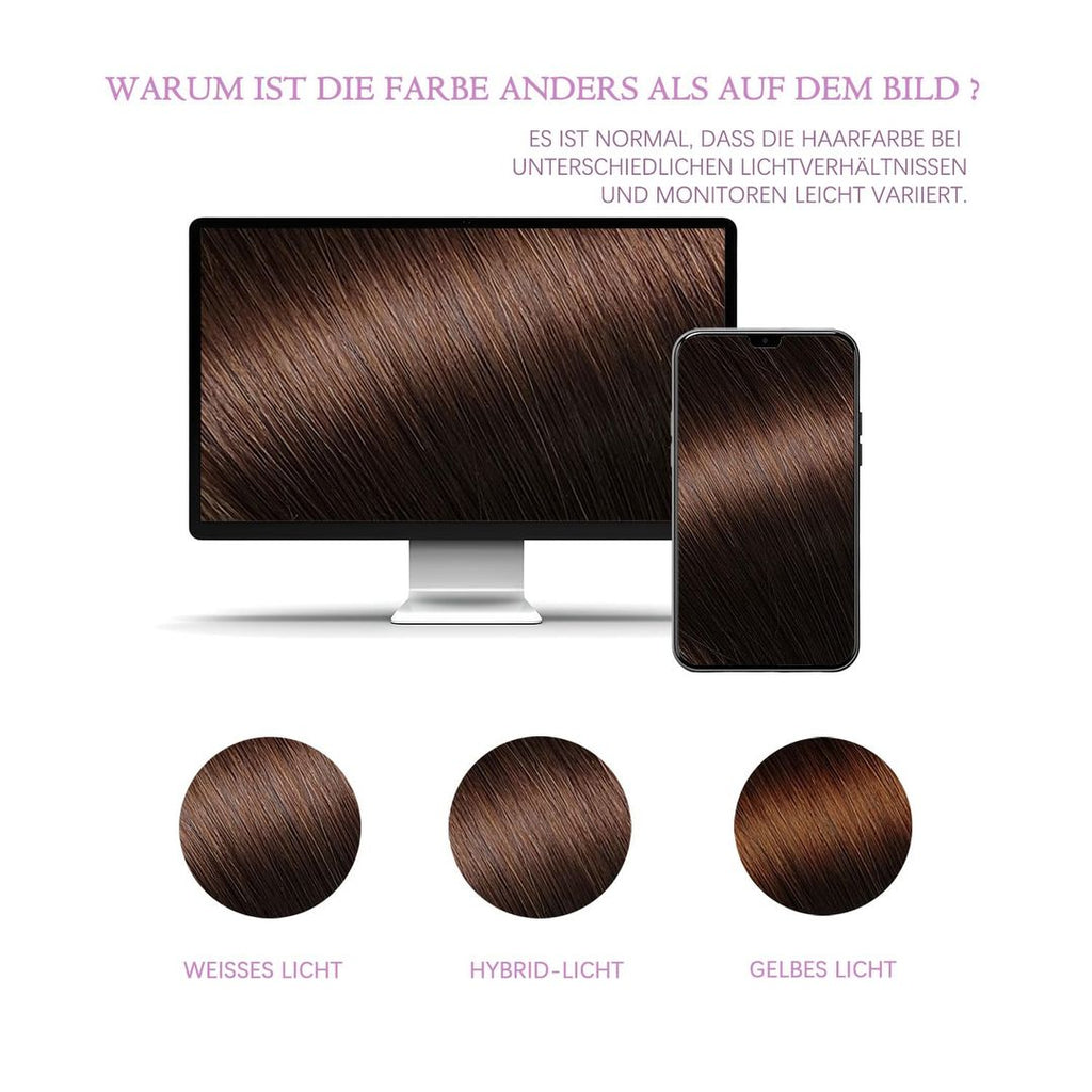 Lieblich Welle Tape Extensions Echthaar 55 cm 20 Stück – Mittelbraun