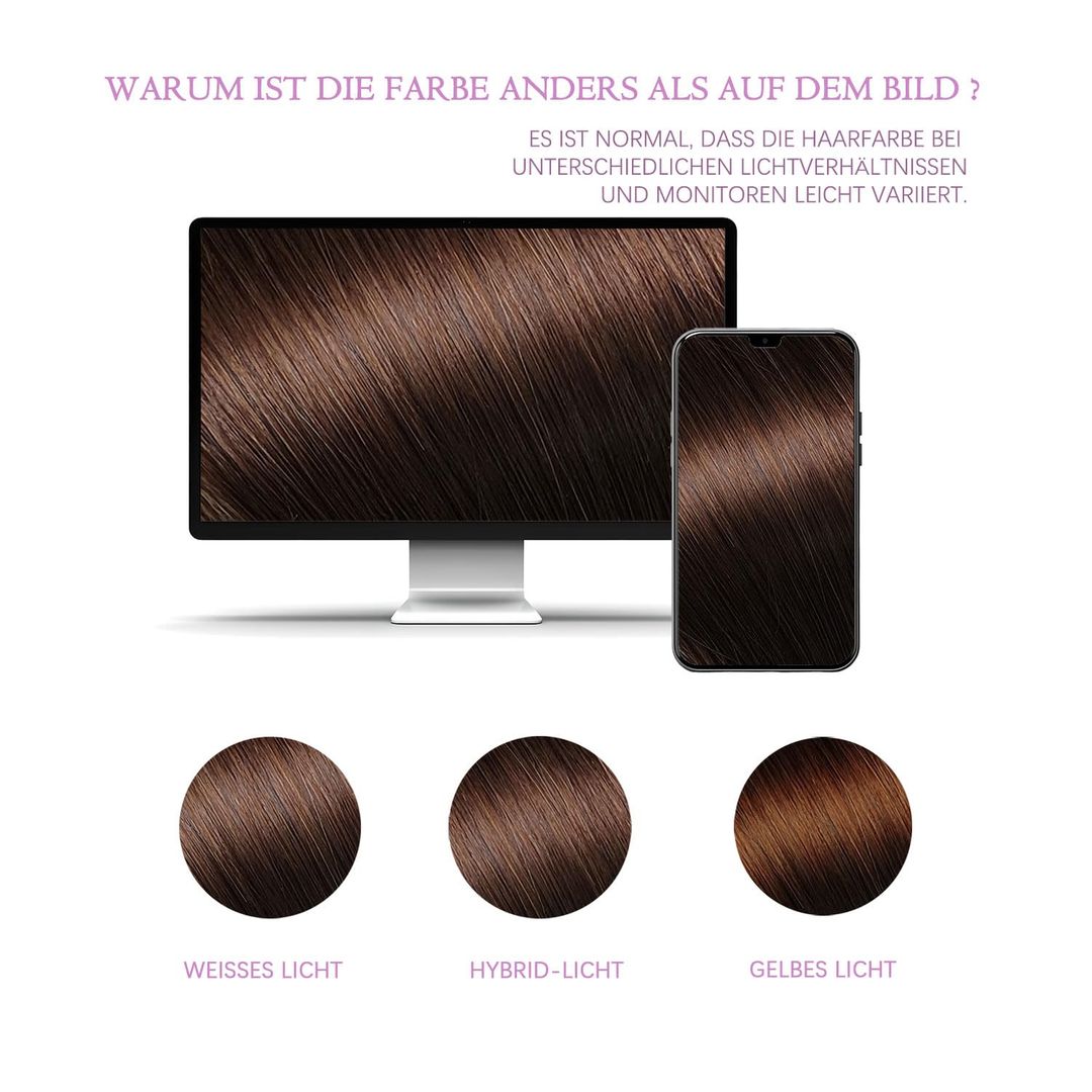 Lieblich Welle Tape Extensions Echthaar 55 cm 20 Stück – Mittelbraun