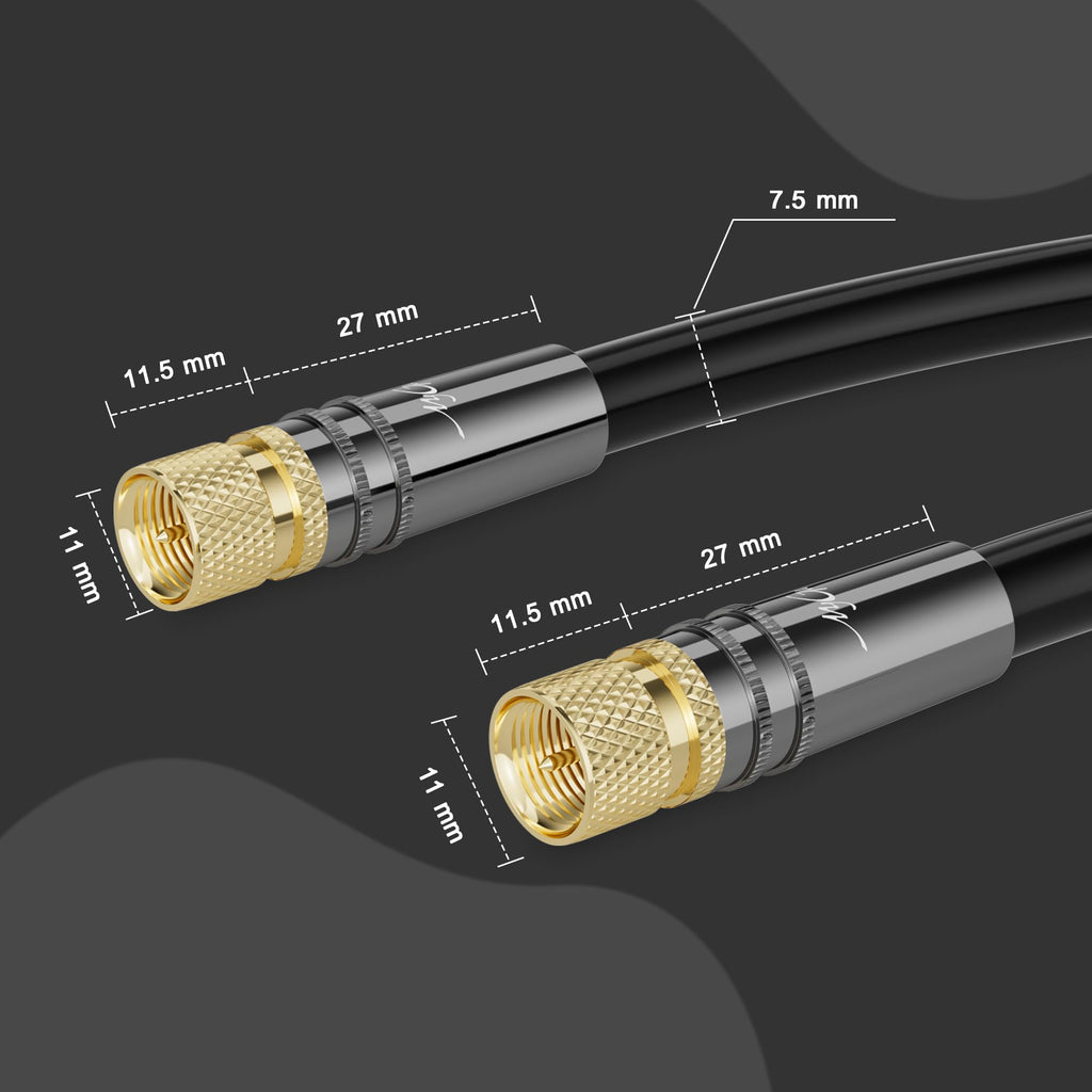 Mygatti Antennenkabel 70 m HD Koaxialkabel – Satellitenkabel mit vergoldeten F-Steckern