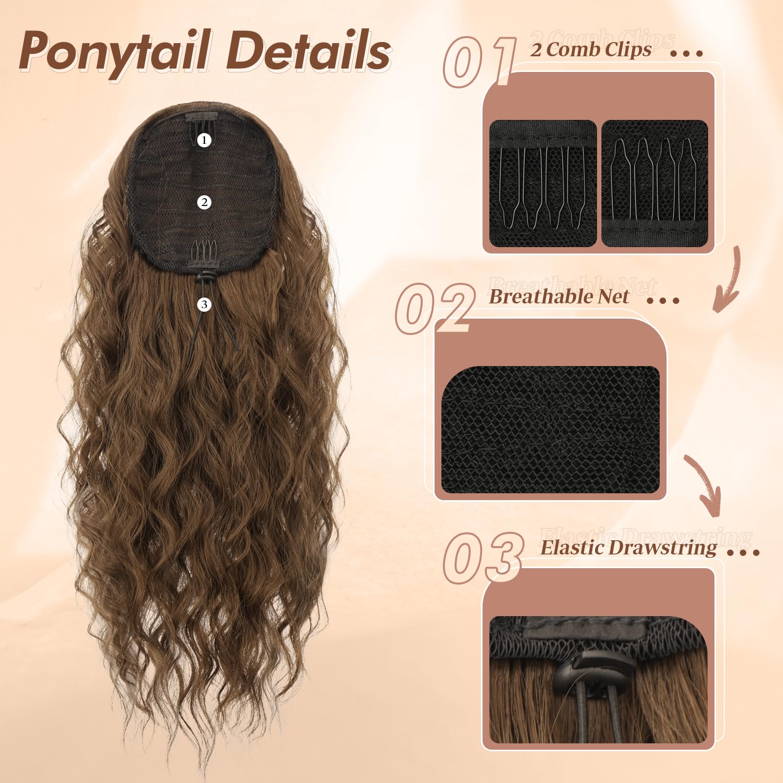 Pferdeschwanz Haarverlängerung 45 cm