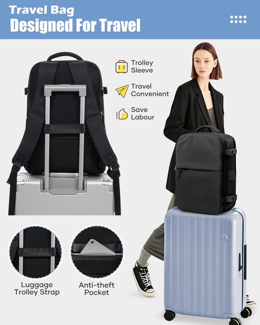 Vakuum-Rucksack – Handgepäck, Airbagsystem, Wasserdicht