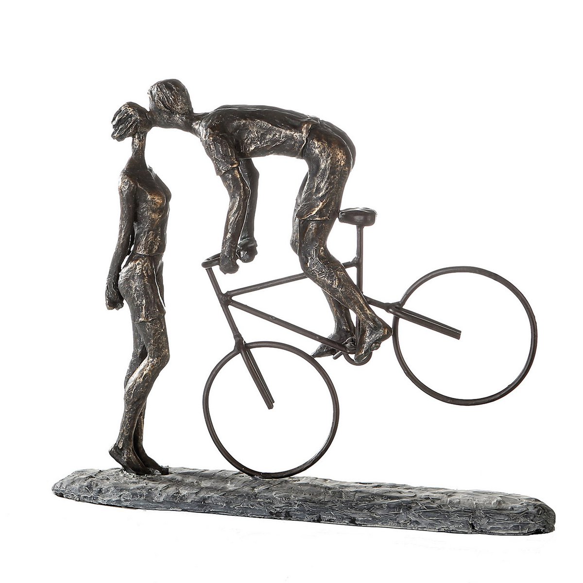 Poly Skulptur "Kiss me" bronzefarben