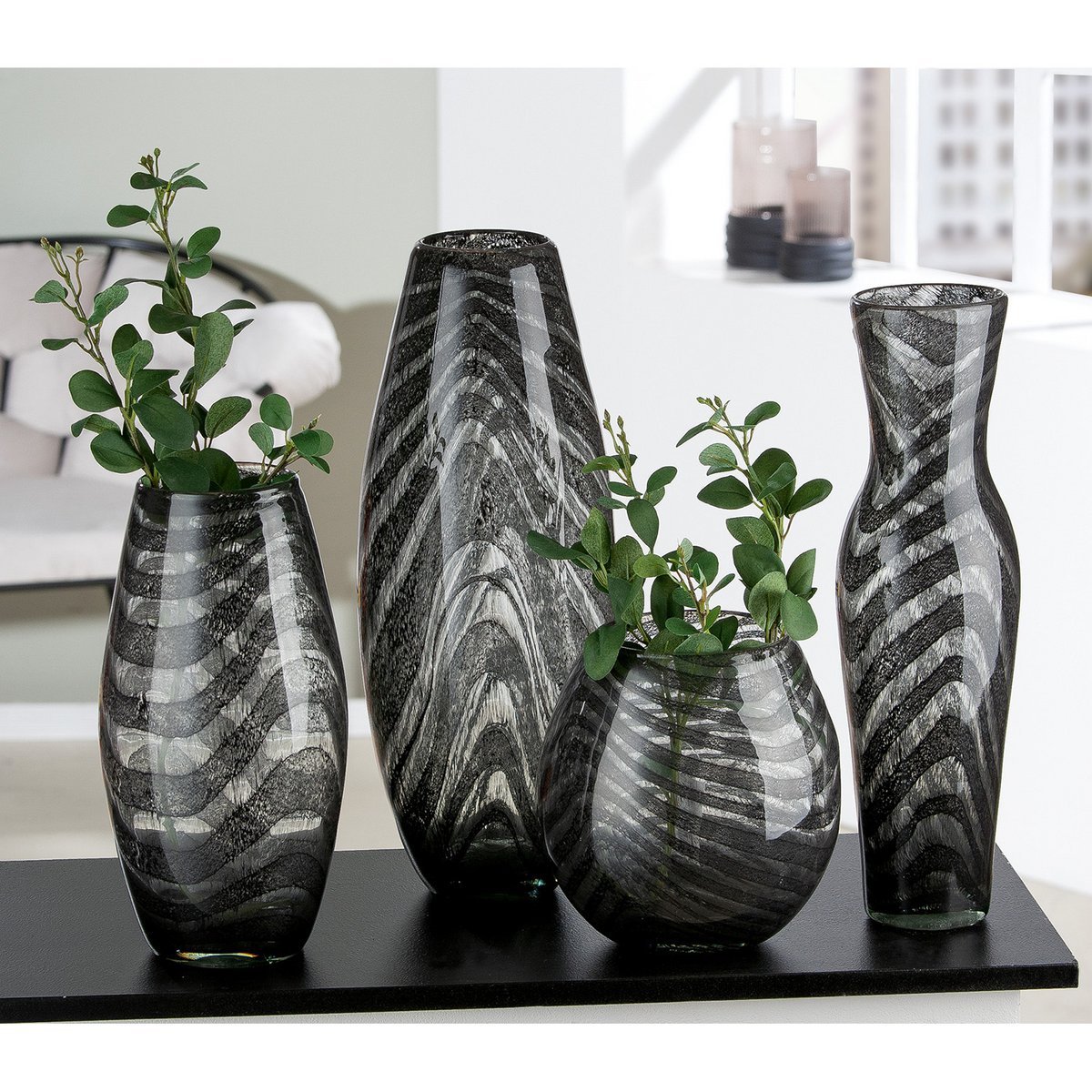 Glas konische Vase "Fascia"