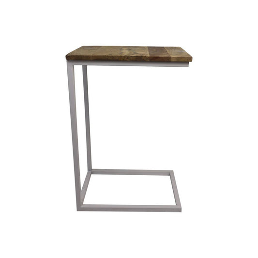 Side Table Rick - 35x45x65 - Natural/White - Mangowood/metal