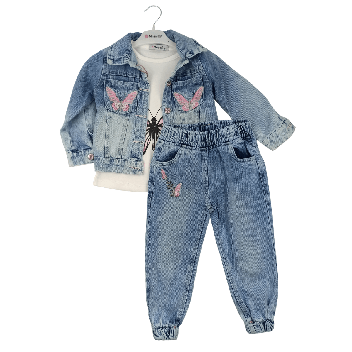 3-er Set Jeans mit Jacke, Große 4/6 Jahre - widim.de