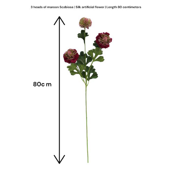 Scabiosa | Kunstblume aus Seide | Länge 80 cm Zentimeter