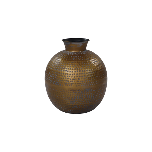 Vase Padua Large - ø40x45 - Messing antik gold/grau - Metall
