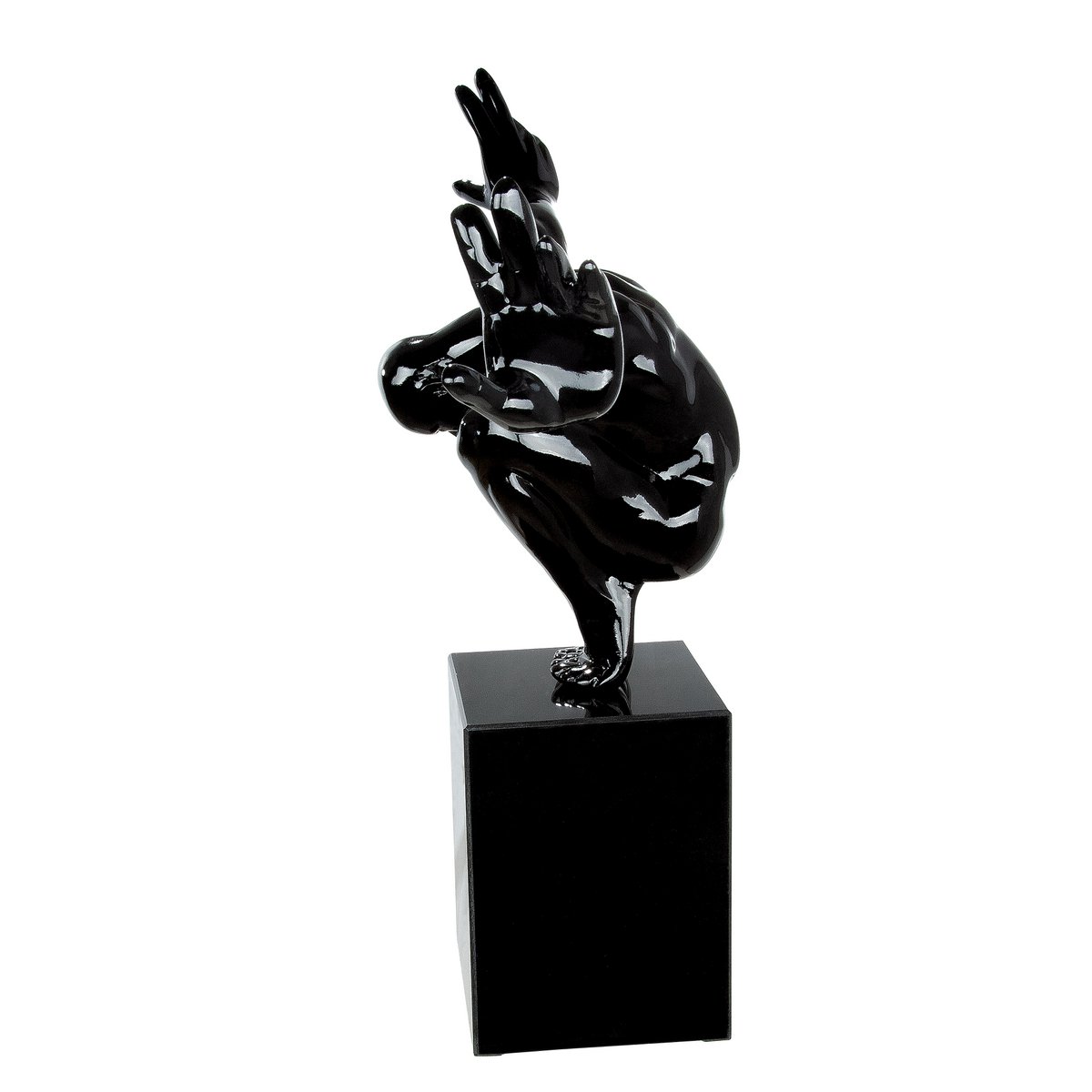 Poly Skulptur "Cliffhanger" schwarz